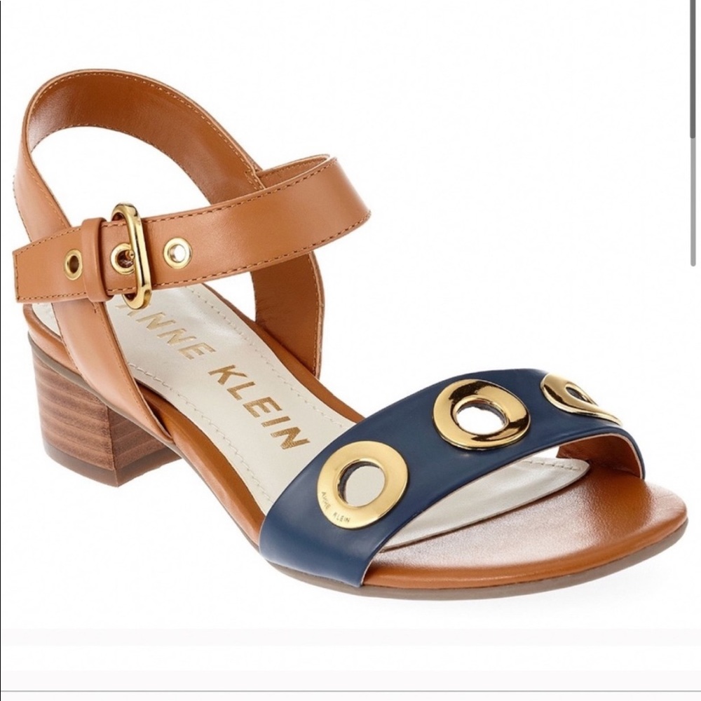 Anne Klein leather strap heel sandal 7.5